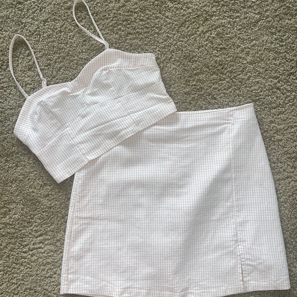 Altar’d State Pink and White Gingham Set 🎀 Top M/Bottom L